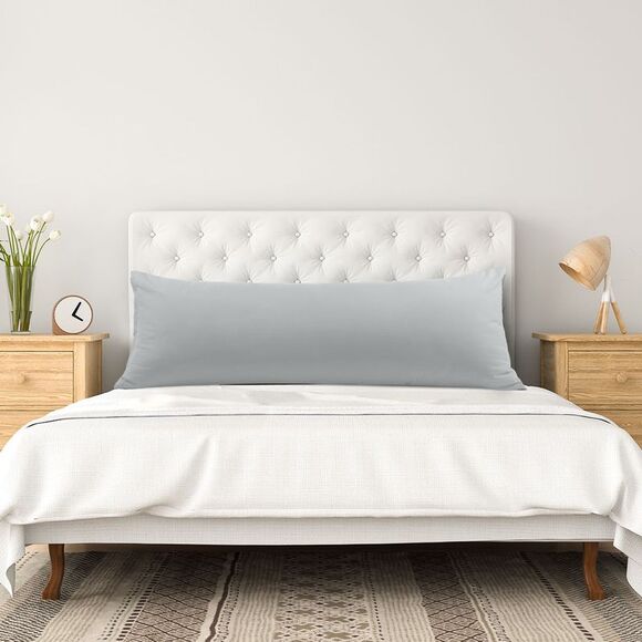 Pillowcase with Zipper Closure Soft Long Pillow Cases for Body Pillow Light Grey - Picture 3 of 6